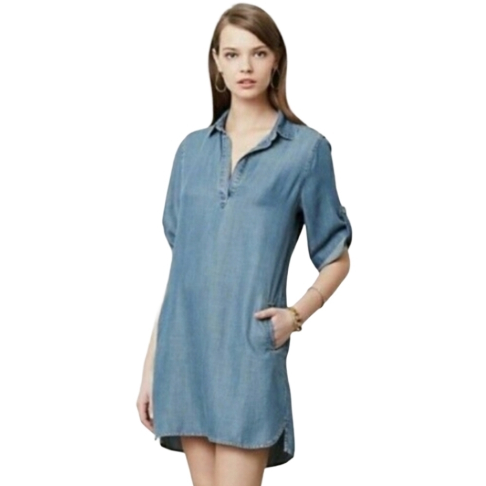 Cloth & Stone | Women's 100% Lyocell/Tencel Short Sleeve Shirtdress (Size XS)